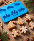 Christmas mold with gingerbread cookies