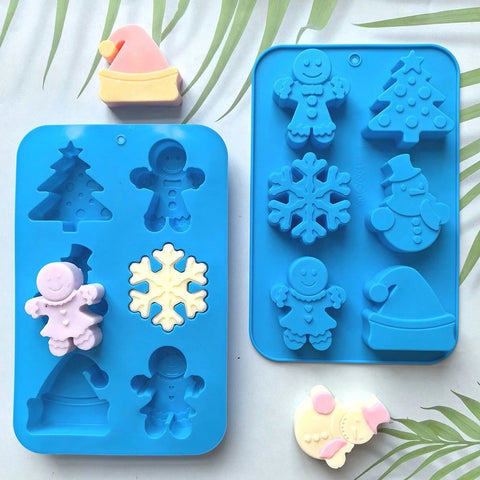 Blue Christmas mold with treats