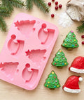 Pink Christmas mold with cakes