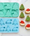 Green and blue Christmas molds