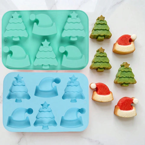 Green and blue Christmas molds