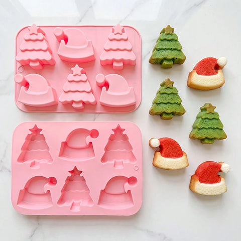 Pink Christmas tree and hat mold