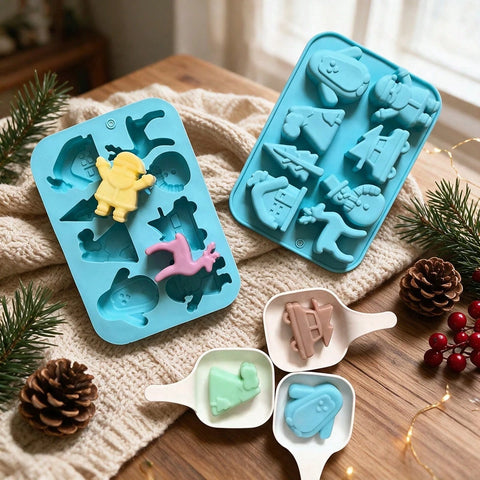 Blue Christmas mold with treats