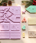 Purple gingerbread house mold