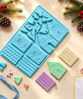 Blue gingerbread house mold