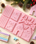 Pink gingerbread house mold