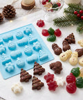 Christmas tree and snowman silicone mold