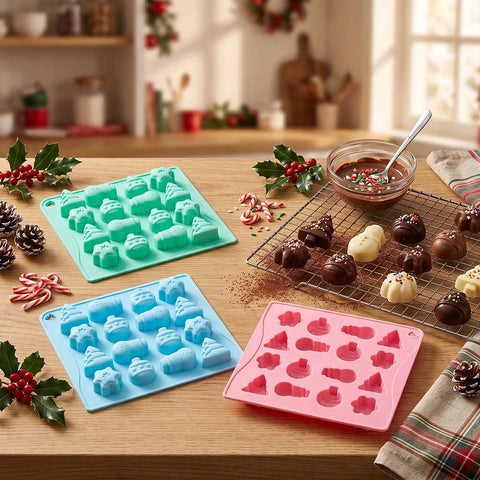 Christmas tree and snowman silicone mold