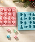 Christmas tree and snowman silicone mold