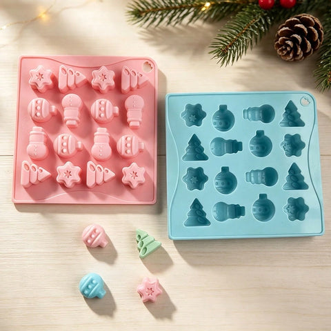 Christmas tree and snowman silicone mold