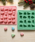 Christmas tree and snowman silicone mold