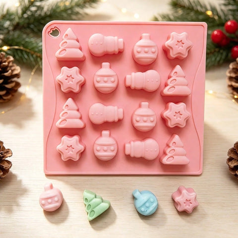 Christmas tree and snowman silicone mold