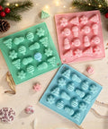 Christmas tree and snowman silicone mold