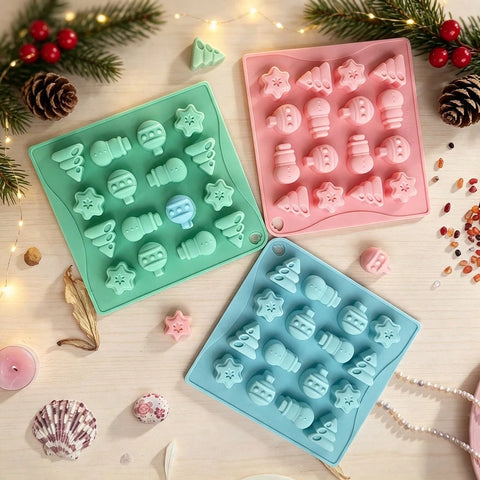 Christmas tree and snowman silicone mold