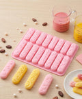 16-cavity textured long bar silicone mold