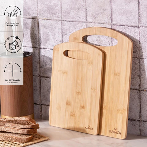 Bamboo Cutting Board Set for Kitchen Use, Versatile Chopping Boards