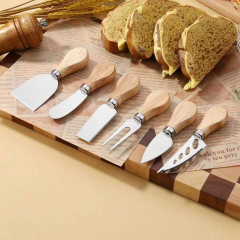 Stainless Steel Cheese Knife Set with Wooden Handle