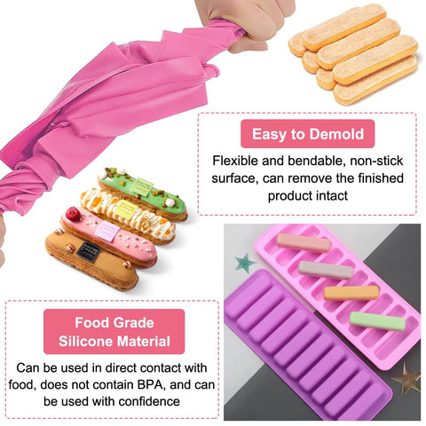 Cereal Bars Baking Mould Silicone Mold with 8 Unique Cavities