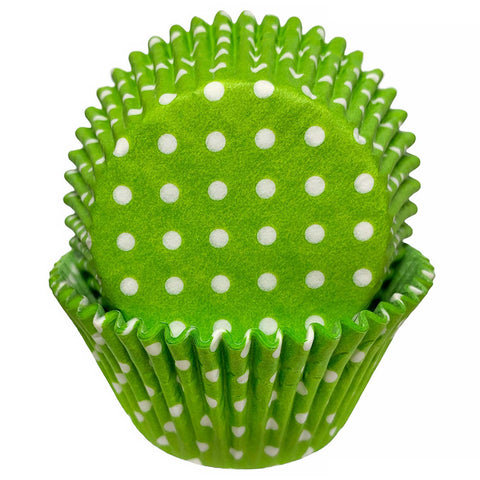 Cupcake Disposable Paper Green With White Dots 100PCS