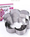 Cake Baking Tools Stainless Steel- 3pcs, Flower Shape Molds