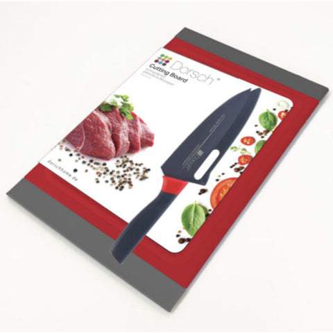 Green & Orange Cutting Board and Chef Knife Set