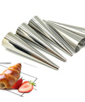 6PCS Stainless Steel Pastry Cream Horn Molds, 12.7cm