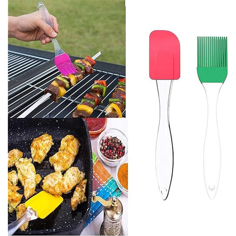 Silicone Oil Brush and Spatula Set for Cooking and Baking