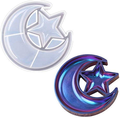 Star Moon Mold Silicone Mould Resin Star Moon Storage Tray Epoxy DIY Art Casting Craft Ornaments