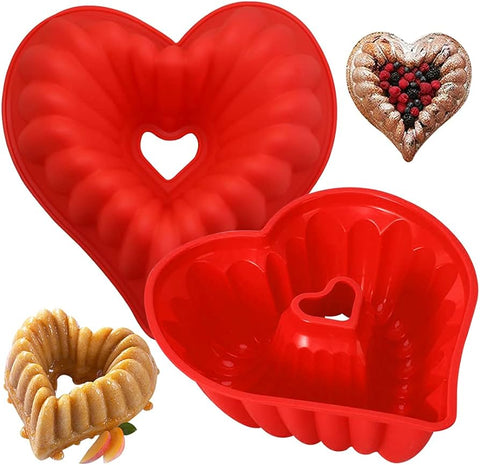 Heart Shape Silicone Cake Mold, Non-Stick and Flexible