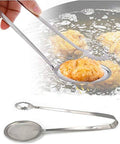 1pcs Stainless Steel Skimmer Slotted Spoon, Oil Drainer, Filter Net