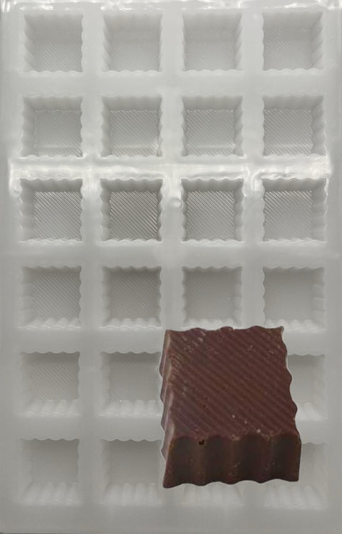 Wavy Square Shape PC Polycarbonate Chocolate Mold