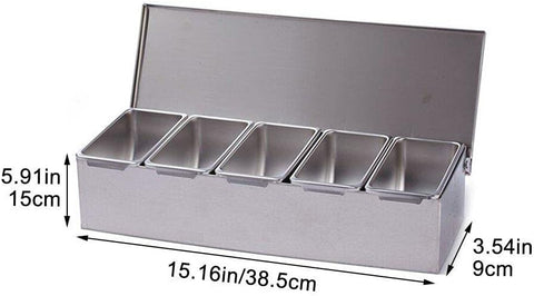 Stainless Steel toppings Box, Spice Container, Storage Jars seasoning box