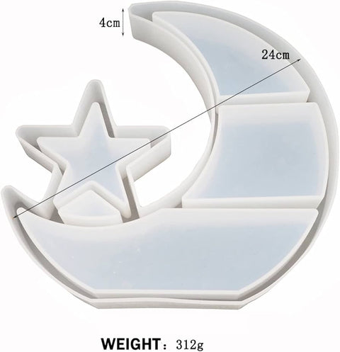 Star Moon Mold Silicone Mould Resin Star Moon Storage Tray Epoxy DIY Art Casting Craft Ornaments