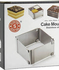 Mousse Rings Square Mousse Ring Cake Baking Stainless Steel Dessert Ring Pastry Mould for Home Baking Cake Rings Square - MunchiesHouse