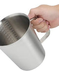 Measuring Cup, Stainless Steel Measuring Cup with Clear Scale, Metal Liquid Measuring Cup, Reusable Measuring Jug with Handle, Multifunction Measure Cup for Kitchen Cooking Baking - MunchiesHouse
