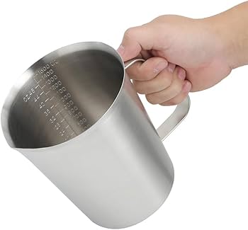 Measuring Cup, Stainless Steel Measuring Cup with Clear Scale, Metal Liquid Measuring Cup, Reusable Measuring Jug with Handle, Multifunction Measure Cup for Kitchen Cooking Baking - MunchiesHouse