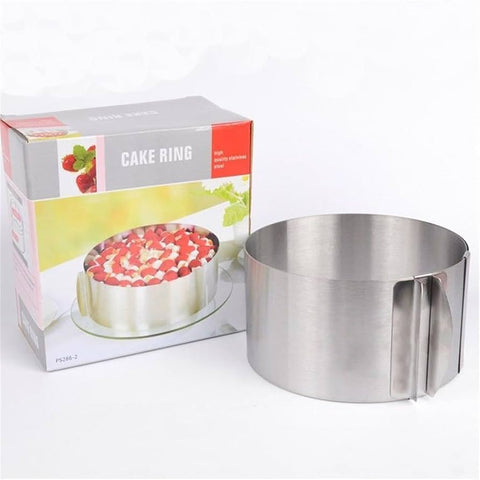 Cake Ring 16 to 30cm Adjustable Round Stainless Steel Cake Mousse Mould Bakeware Tools Decorating Mold Baking - MunchiesHouse