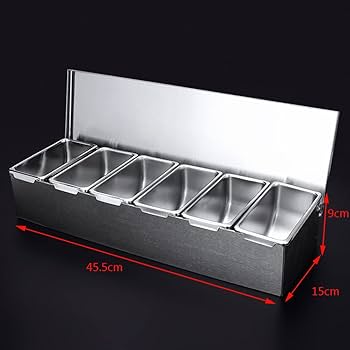 Stainless Steel toppings Box, Spice Container, Storage Jars seasoning box