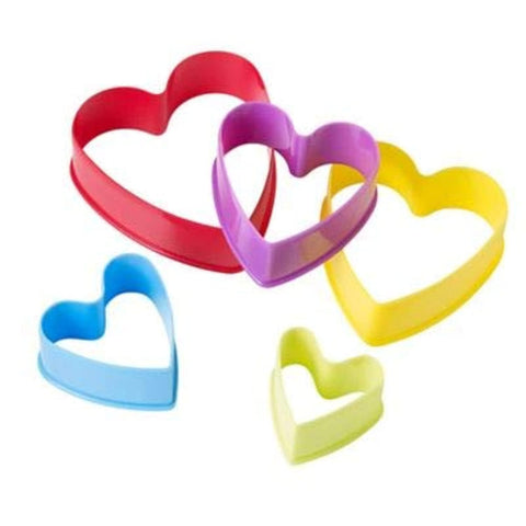 Heart Shaped Plastic Cutter Set for Baking and Cooking (5 PCS)