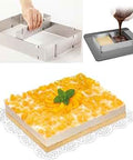 Smart-Planet Cake Mould Baking Frame Rectangular Adjustable Cake Ring Square Individual Stainless Steel for Baking Cake Mould Extendable Baking Mould - MunchiesHouse