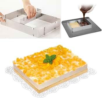 Smart-Planet Cake Mould Baking Frame Rectangular Adjustable Cake Ring Square Individual Stainless Steel for Baking Cake Mould Extendable Baking Mould - MunchiesHouse
