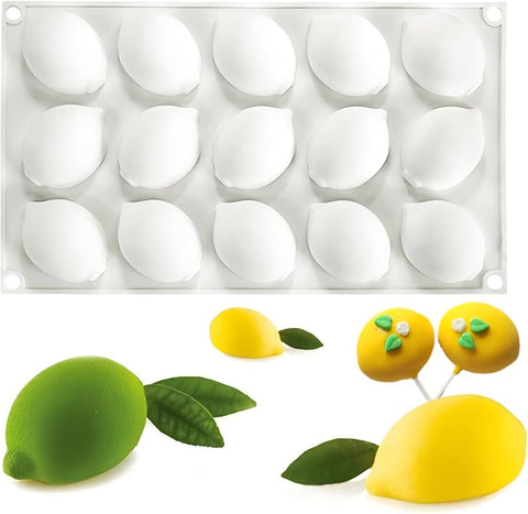 15-Hole Lemon Silicone Mold – 3D Fruit Chocolate & Mousse Mold