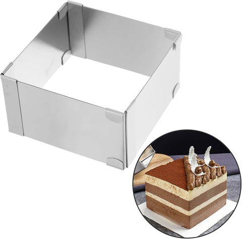 Mousse Rings Square Mousse Ring Cake Baking Stainless Steel Dessert Ring Pastry Mould for Home Baking Cake Rings Square - MunchiesHouse