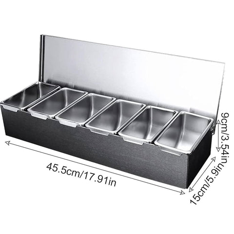 Stainless Steel toppings Box, Spice Container, Storage Jars seasoning box