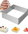 Rectangular Adjustable Baking Frame Square Adjustable Cake Ring Square Baking Frame Square Baking Frame for Baking Tray with Divider - MunchiesHouse