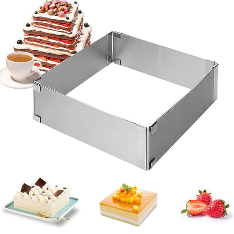 Rectangular Adjustable Baking Frame Square Adjustable Cake Ring Square Baking Frame Square Baking Frame for Baking Tray with Divider - MunchiesHouse