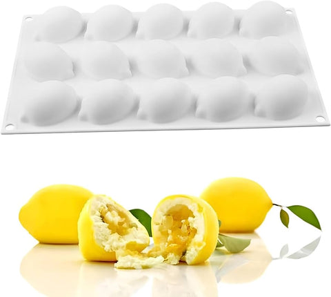 15-Hole Lemon Silicone Mold – 3D Fruit Chocolate & Mousse Mold