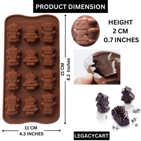 Silicone Robot Mold for Chocolate Crafting, Food Grade, Heat Resistant