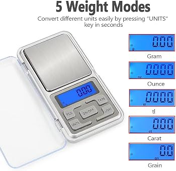 ملعقة ميزان مطبخ رقمي من Accu-Measure - شاشة LCD، دقة من 0.1 غرام إلى 500 غرام
