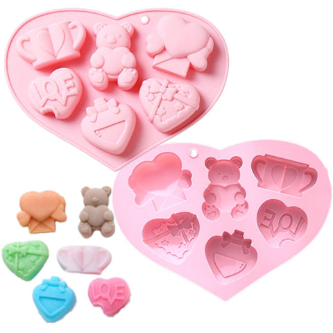 Heart Chocolate Cake Mold Valentine's Day | 6 Cavities Love Shapes